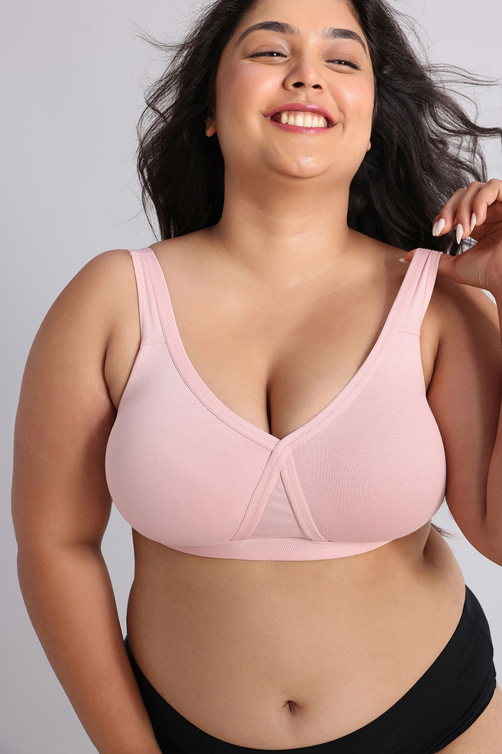 Zivame True Curv Double Layered Non Wired Full Coverage Super Support Bra - Silver Pink — image 5